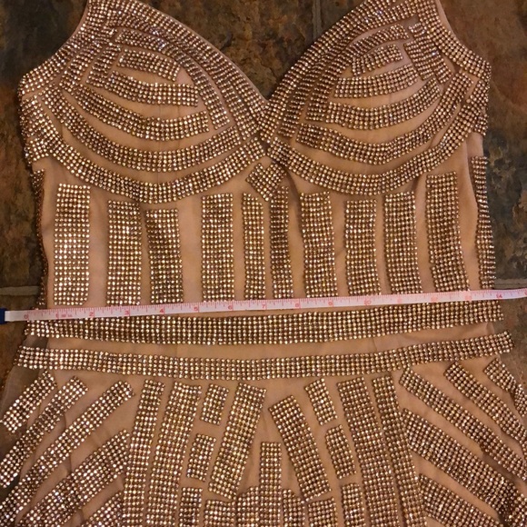 👑 Gold Rhinestone Formal Dress 👑 - Picture 5 of 5